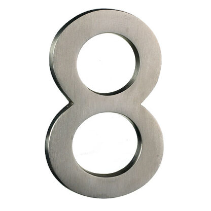 Taymor | Modern Number 8 - 4-in - Solid Brass - Satin Nickel