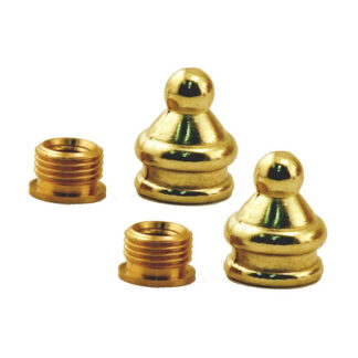 Atron | Traditional Metal Lamp Finial - Reducer Included - Brass - 2 per Pack - 1/8-in Dia