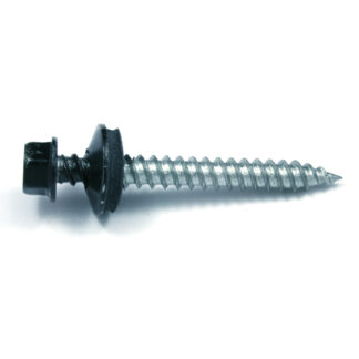 Reliable | Fasteners Roof Metal Screws - Black - Hex Head - Steel - #9 Dia X 1-in L - 100-Pack