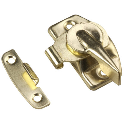 Onward | Sash Window Latch with Keeper - Cam Type Lock - Steel - Brass - 2 3/8-in L X 55/64-in H X 1 57/64-in W