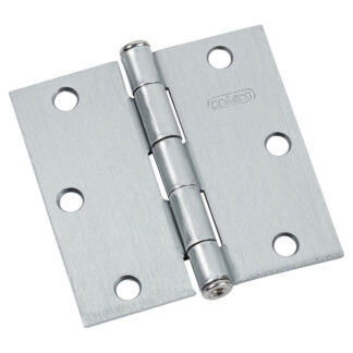 Onward | Square Full Mortise Butt Hinge - 3 1/2-in W X 3 1/2-in H - Loose Pin - Brushed Chrome