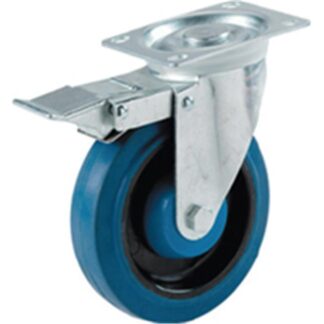 Shepherd Hardware 9262 Swivel Caster 4 in Dia Wheel 1 in W Wheel Rubber Wheel Blue 265 Lb