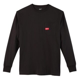 Milwaukee Heavy Duty Black Pocket Long Sleeve T-Shirt - Medium