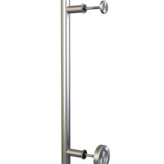 Richelieu Hardware 11-13/16 in. (300 Mm) Center-to-Center Stainless Steel Round Bar Pull with Low-Profile Round Finger Pull for Barn Door, Silver