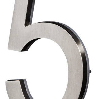 5 in. Satin Nickel LED Backlit House Number 5