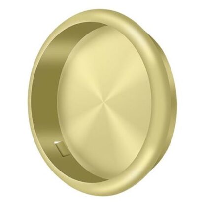 Deltana FP221RU3 Flush Pull; Round; 2-1/8 Diameter; Bright Brass Finish