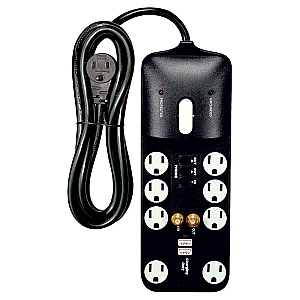 Satco Heavy Duty Plastic Surge Power Strip Black