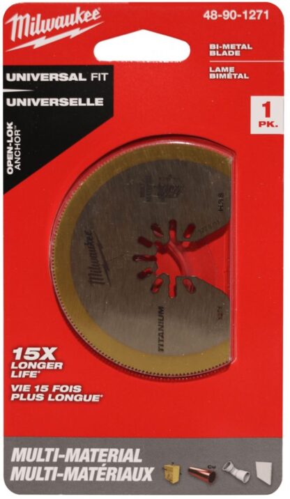 Milwaukee Tool 3-1/2 in. Titanium Segmented Bi-Metal Universal Fit Multi-Tool Oscillating Blade (1-Pack)