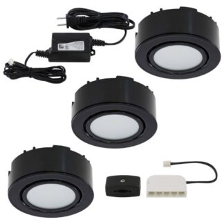 Liteline Corporation Liteline Corporation LED 3K 12V 2W Black 3-Puck Light Kit UCP-LED3-BK