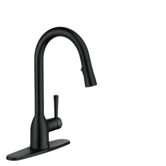 Moen Adler Matte Black Single Hole One-Handle Pull Down Kitchen Faucet 87233BL