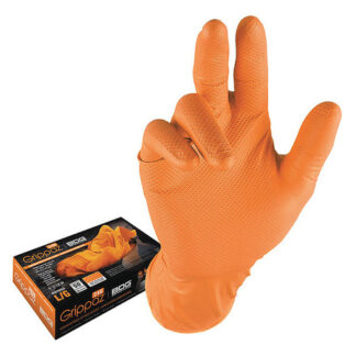 BDG 99-1-6100B-M Disposable Gloves, Nitrile, Orange, 50 PK