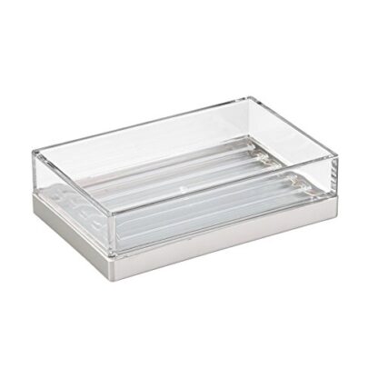 IDesign Clarity Brushed Clear Plastic Soap Dish