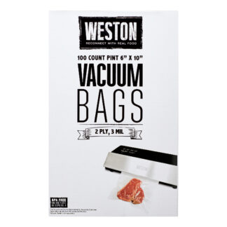 WestonSupply 30-0106-W Vac Sealer Bags, 6' X 10' (Pint), 100 Count