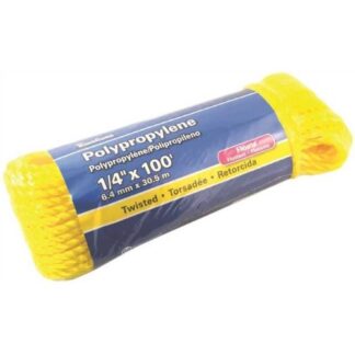 Corde Torsadée En Polypropylène KingCord, Jaune, 100 Pi