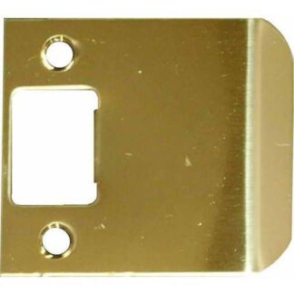 DON-JO EL-175 2 1/4" X 1 3/4" Extended Lip Strike Plate Polished Brass Hardware Accessories and Parts Door Hardware Parts Strike Plates