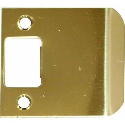 DON-JO EL-125 2-1/4" X 2-1/2" Extended Lip Strike Plate Polished Brass Hardware Accessories and Parts Door Hardware Parts Strike Plates