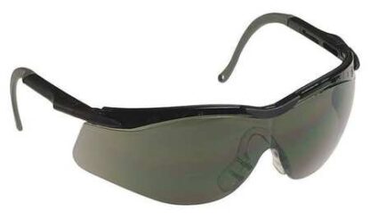 Safety Glasses, Wraparound Smoke Polycarbonate Lens, Anti-Fog, Anti-Static, Scratch-Resistant