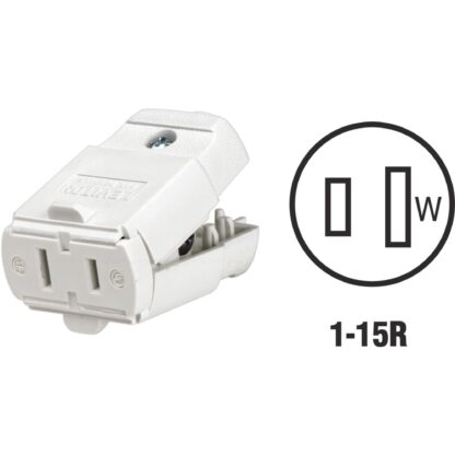 Leviton 15 Amp Polarized Light-Duty Connector, White