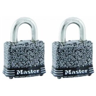 Master Lock Canada Master Lock 380Tdmc Wide Rust-Oleum Certified Laminated Steel Pin Tumbler Padlock; 2 Pack Black and Gris 1 Inch