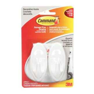 Command Decorative Terrace Hook 17086Q-C, Medium White Medium