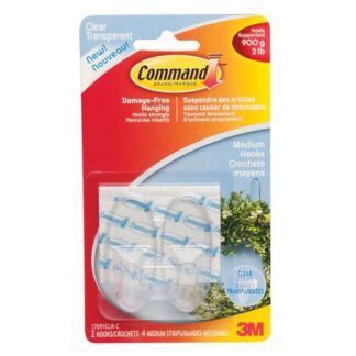 Command Medium Clear Hooks, 17091Clr-C Clear Medium