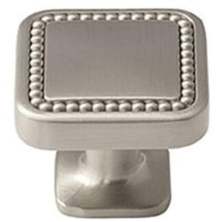 BP36582G10 1-1/4" (32 Mm) Carolyne Beaded Square Cab Knob Satin Nickel