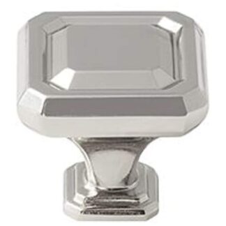 Amerock Wells 1-1/4 in (32 Mm) Length Polished Nickel Square Cabinet Knob