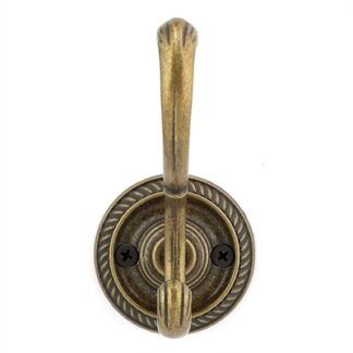 Richelieu Bp92645bb 3-7/8 Double Brass Coat Hook - Brass