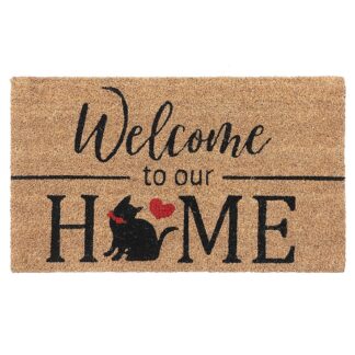 Ih Casa Decor | 1 1/2-Ft X 2 1/2-Ft Brown Rectangular Outdoor Door Mat (Welcome to Our Home)