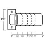 Don-Jo ETS103605 2-3/4 T Strike with 3 Extended Lip Bright Brass Finish