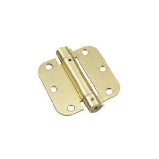 Richelieu 51821-R 3-1/2 X 3-1/2 Spring 5/8 Radius Corner Mortise Door Hinge - Brass