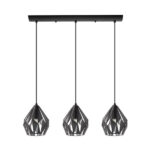 Carlton 3 Multi Light Pendant in Matte Black and Silver