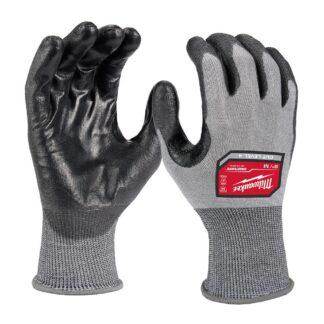 Milwaukee Medium High Dexterity Cut 4 Resistant Polyurethane Dipped Work Gloves, Gray