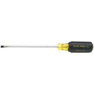 Klein Tools 3/16 in. Cabinet-Tip Flat Head Screwdriver with 4 in. Round Shank and Cushion Grip Handle