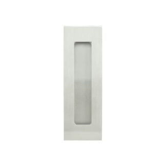 INOX FHIX07 Contemporary 7-1/16 Inch Tall Rectangular Recessed Flush Sliding Door / Pocket Door Pull Satin Stainless Steel Hardware Accessories and