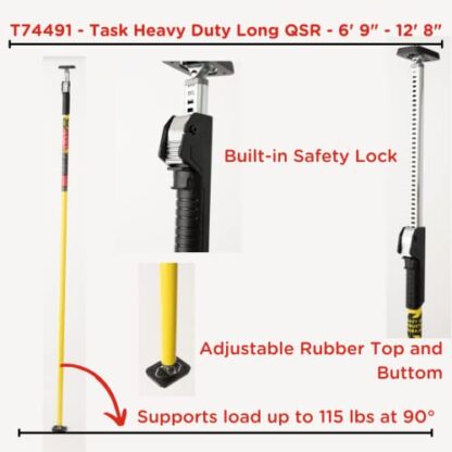 Task T74491 81" - 159" Heavy Duty Long Quick Support Rod, Adjustable Third Hand Support System, 115 Lbs Max Capacity