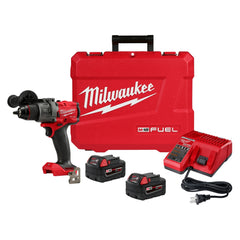 Milwaukee 2904-22 Hammer Drill Driver Kit with Batteries Charger & Tool Case Red