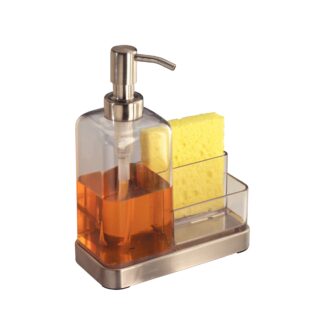 IDesign Soap Dispensers Clear/Brushed - Soap & Sponge Caddy