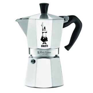 Bialetti Moka Express 6-Cup Stovetop Espresso Maker Silver 1