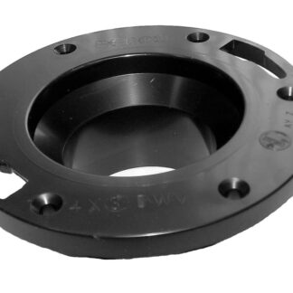 ABS Bow Toilet Flange Fitting - Black - 4" x 3