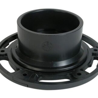 ABS Bow Floor Flange, Black, 3" x 4