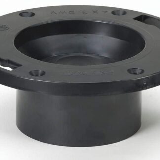 ABS Bow Toilet Flange with Cap, Black, 4" x 3