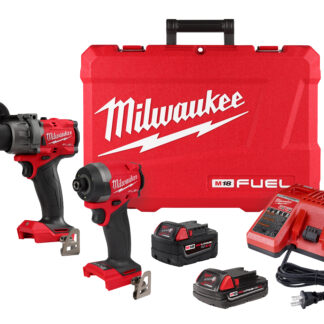 Milwaukee Tool M18 FUEL 18V Li-Ion Brushless Cordless Hammer Drill and Impact Driver Combo Kit (2-Tool)