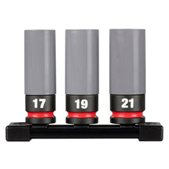 Milwaukee 49-66-7830 SHOCKWAVE Impact Duty 1/2" Drive Metric 3-Piece Lug Nut Wheel Socket Set