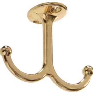 852305 Under Shelf Coat Hook, Brass - Pack of 2