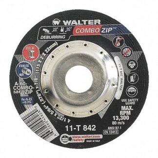 WALTER SURFACE TECHNOLOGIES Combo Zip 4.5 in. X 7/8 in. Arbor X 5/64 in. T27 GR a-60-Combo-Zip Cutting and Deburring (25-Pack)