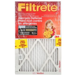 Filtrete Filters Filtrete Allergen Defense Micro Allergen 9801DC-4PK, 16 in X 25 in X 1 in, 4/Pack