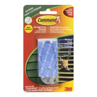 Command Outdoor Window Hook 17093Clr-Awc, Large Clear Large