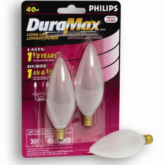 40 W Frost Small Base Chandelier Bulb 2pk