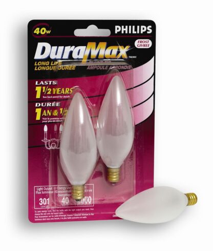 40 W Frost Small Base Chandelier Bulb 2pk